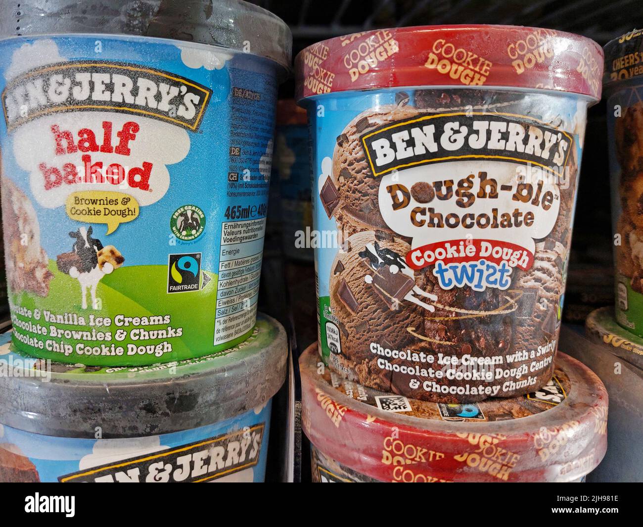 Ben & Jerry`s Eis in einem Supermarkt Stockfoto